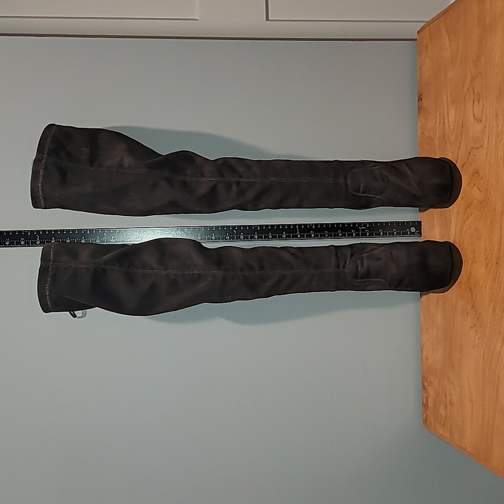 FOREVER Grey Suede Over-the-Knee Stiletto Boots SZ 7